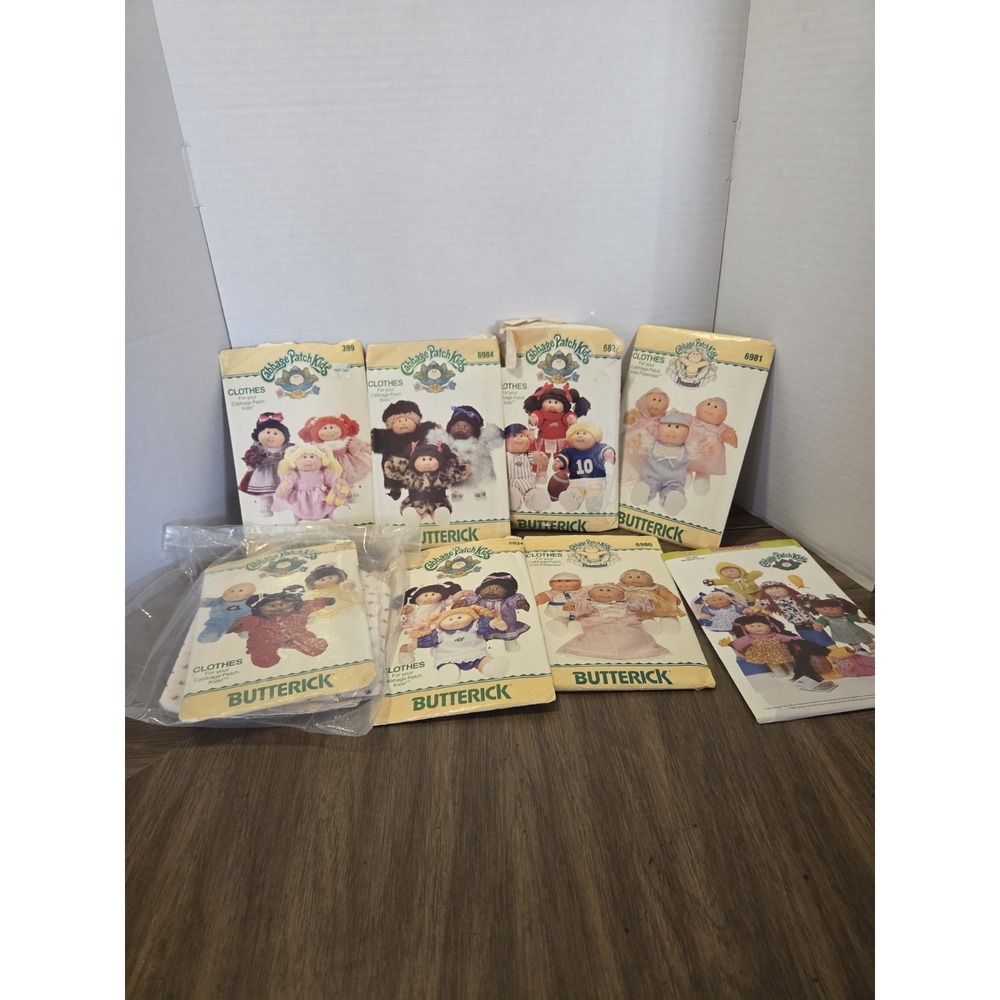 Cabbage Patch Dolls Butterick Clothes Patterns Vintage Lot Of 8